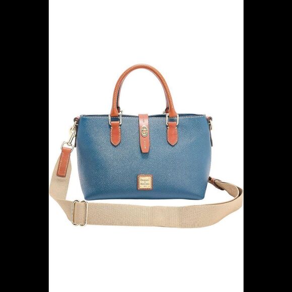 Dooney & Bourke Pebble Leather Satchel with Web Strap Jeans
